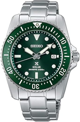 Seiko Prospex Solar Diver's 200m Green Dial Sapphire Glass Watch SNE583P1